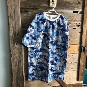 Vintage Fleece Polar Bear Nightgown Size OS